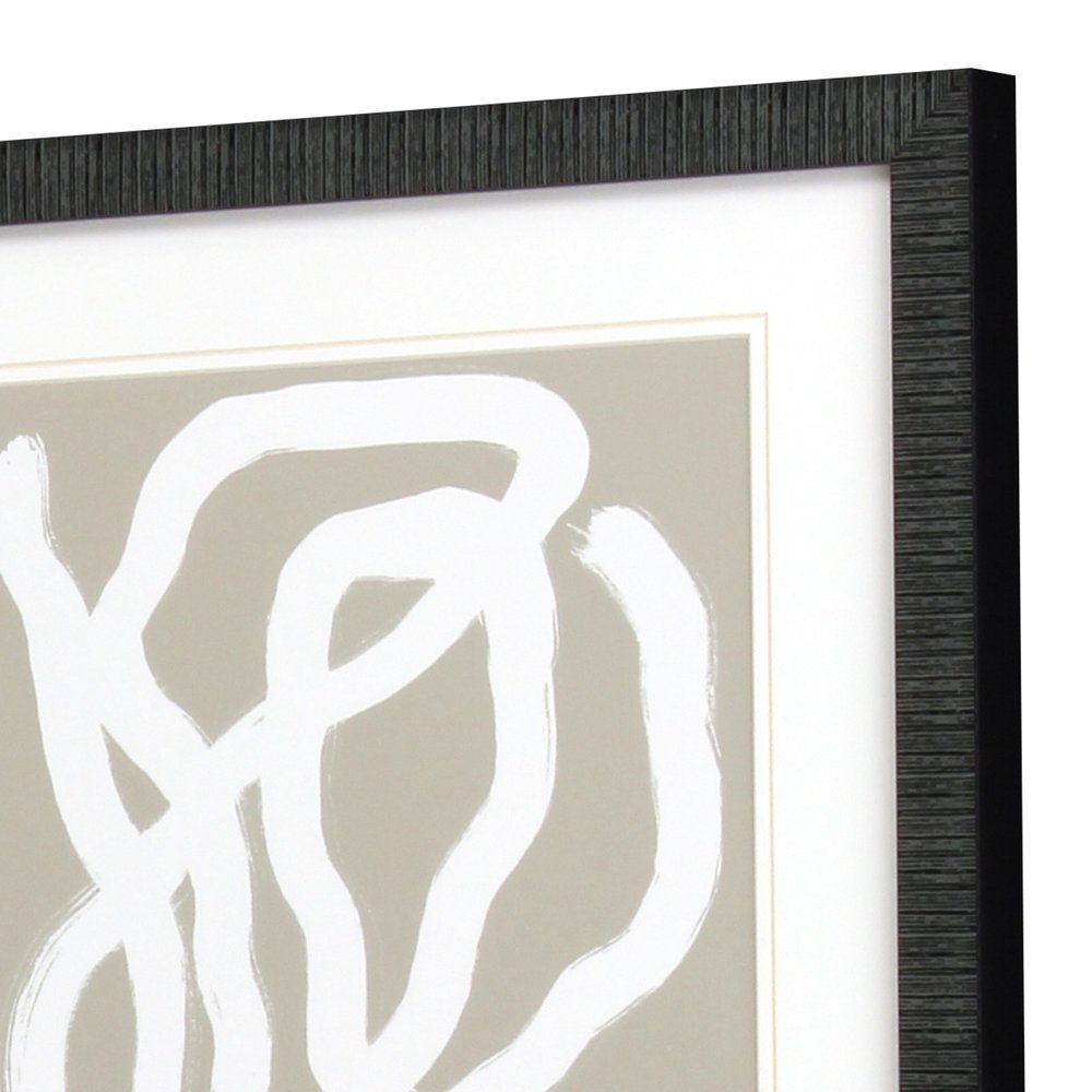 Naive Lines III Distressed Black Framed Wall Art