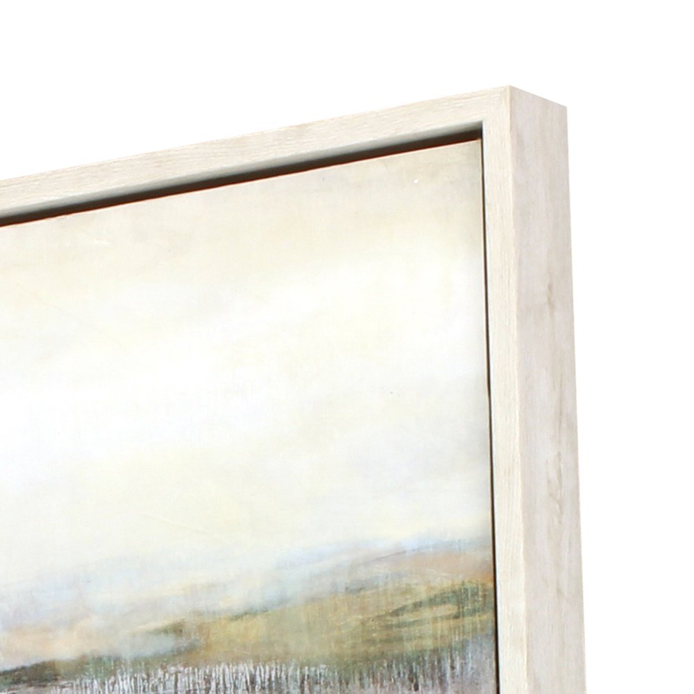 Linear Motion Distressed White Framed Wall Art