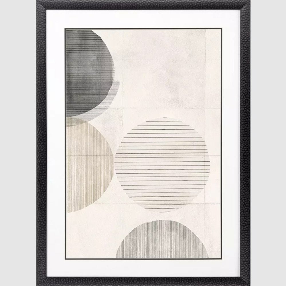 Stitched Spheres II Black Framed Wall Art — view 1