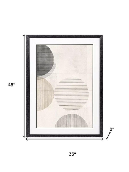 Stitched Spheres II Black Framed Wall Art