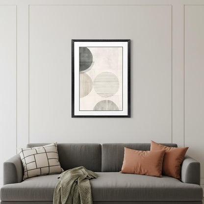 Stitched Spheres II Black Framed Wall Art