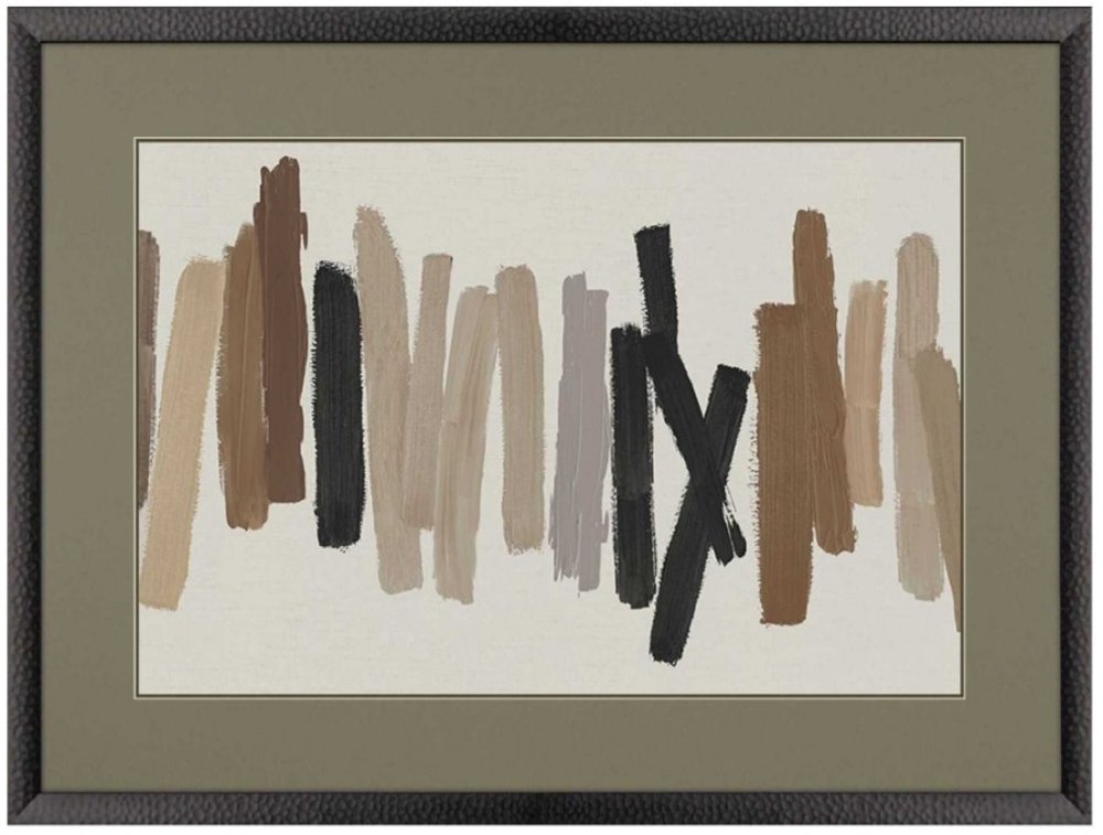 Strokes in Brown I Black Framed Wall Art