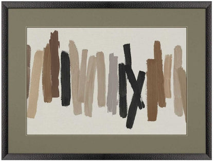 Strokes in Brown I Black Framed Wall Art