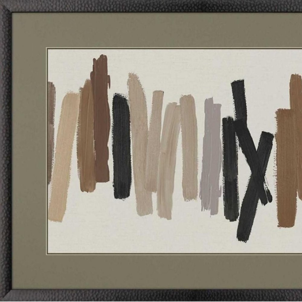 Strokes in Brown I Black Framed Wall Art