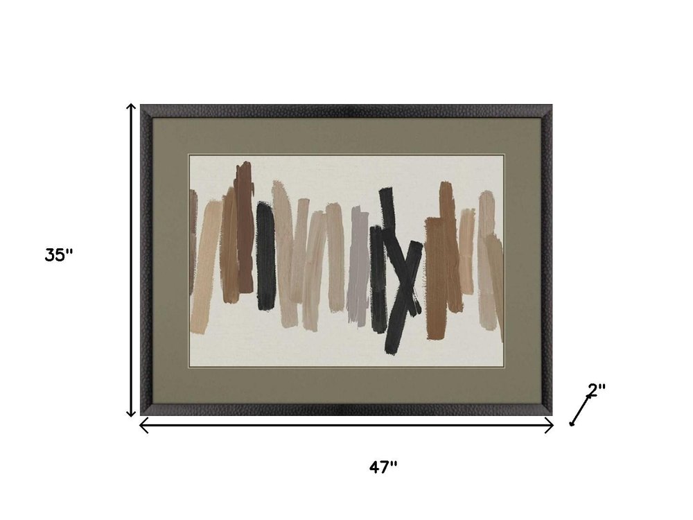 Strokes in Brown I Black Framed Wall Art