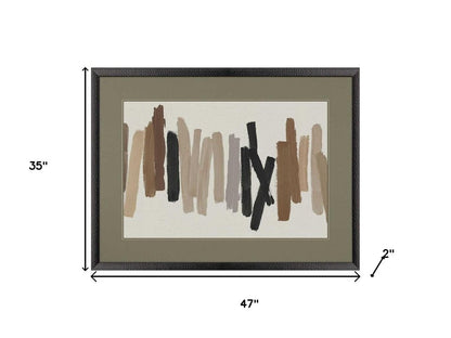 Strokes in Brown I Black Framed Wall Art
