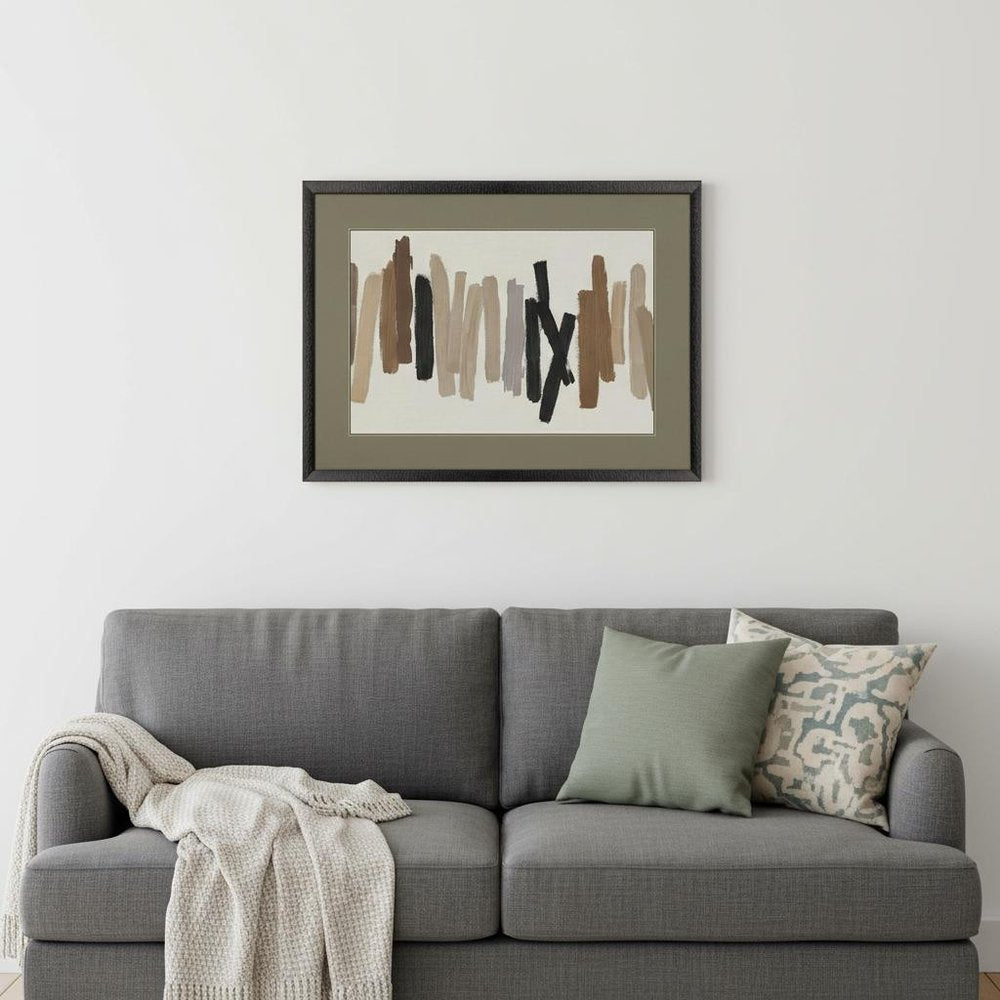 Strokes in Brown I Black Framed Wall Art — view 5
