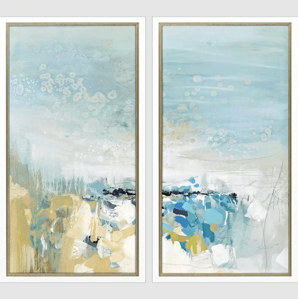 Lagoon Blue White Framed Wall Art