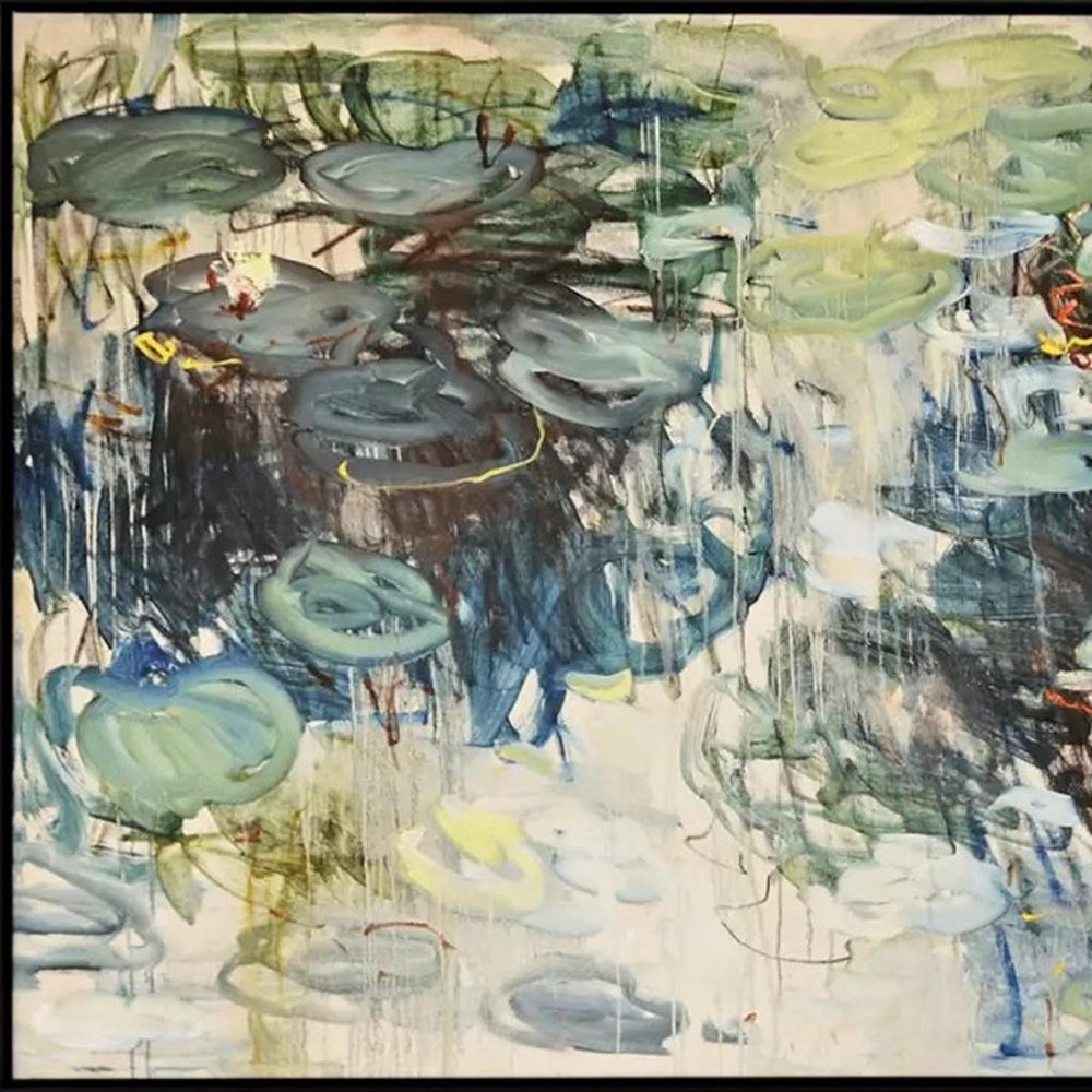 Lily Pond Black Floater Frame Wall Art — view 3