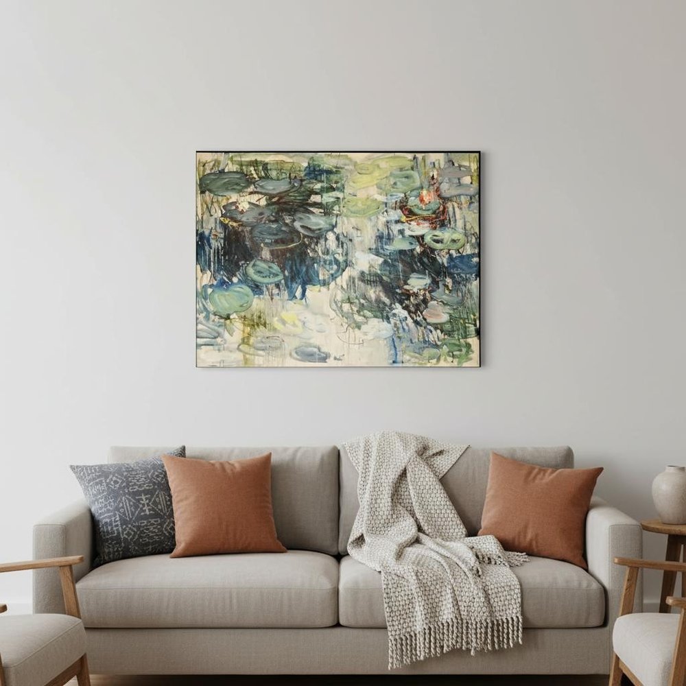 Lily Pond Black Floater Frame Wall Art — view 5