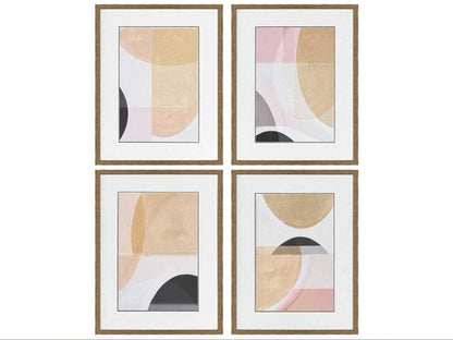 Curved Forms Gold Framed Wall Art
