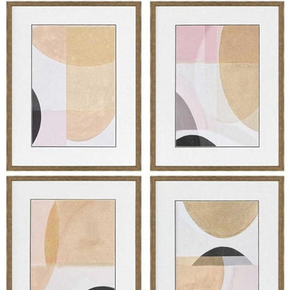Curved Forms Gold Framed Wall Art
