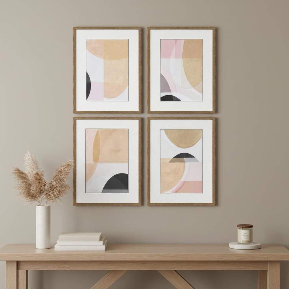 Curved Forms Gold Framed Wall Art — view 4