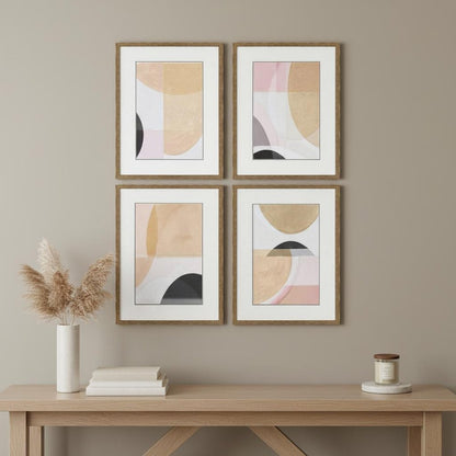 Curved Forms Gold Framed Wall Art