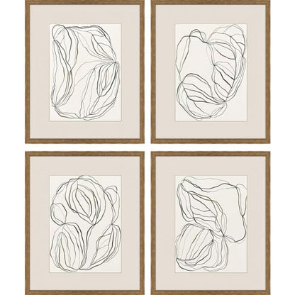 Linear Composition Gold Framed Wall Art