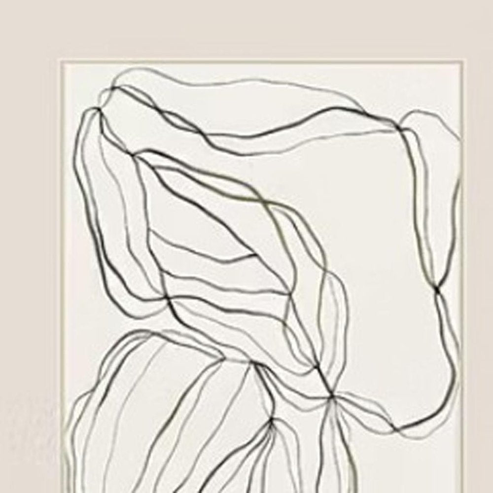Linear Composition Gold Framed Wall Art