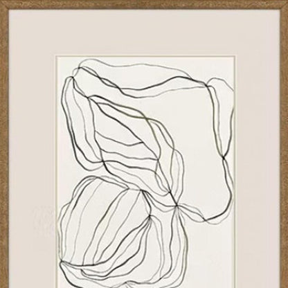 Linear Composition Gold Framed Wall Art