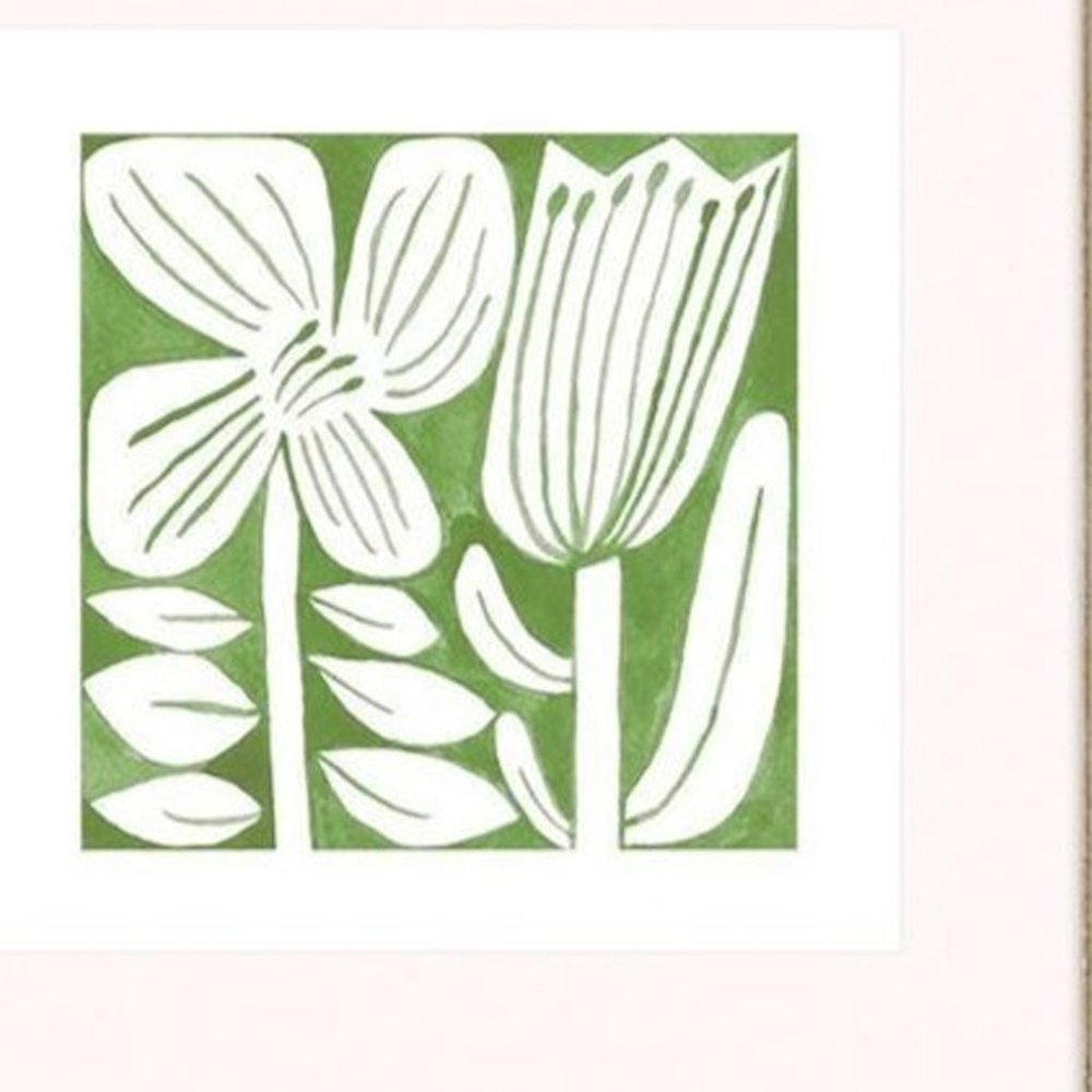 Set Of Three Green Modern Garden Gold Framed Wall Art — view 3
