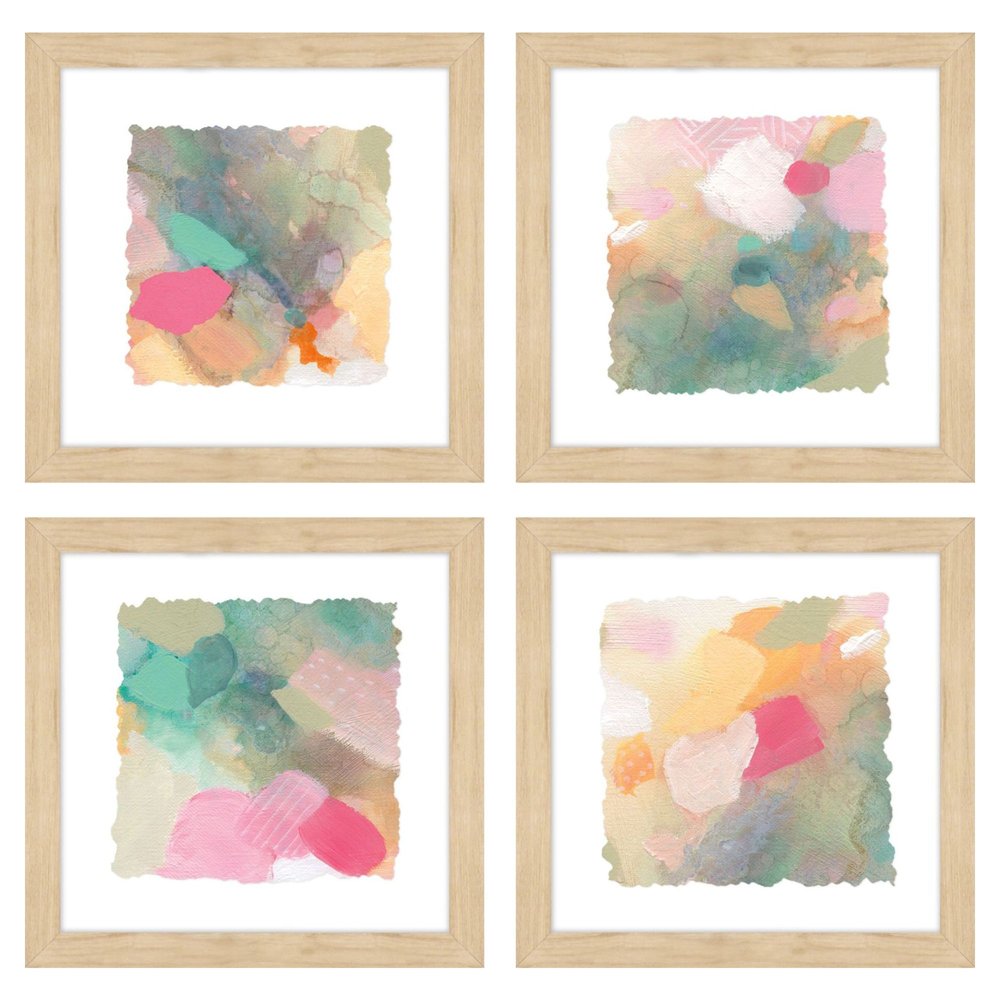 Seagrass Pastels Dark Brown Framed Wall Art