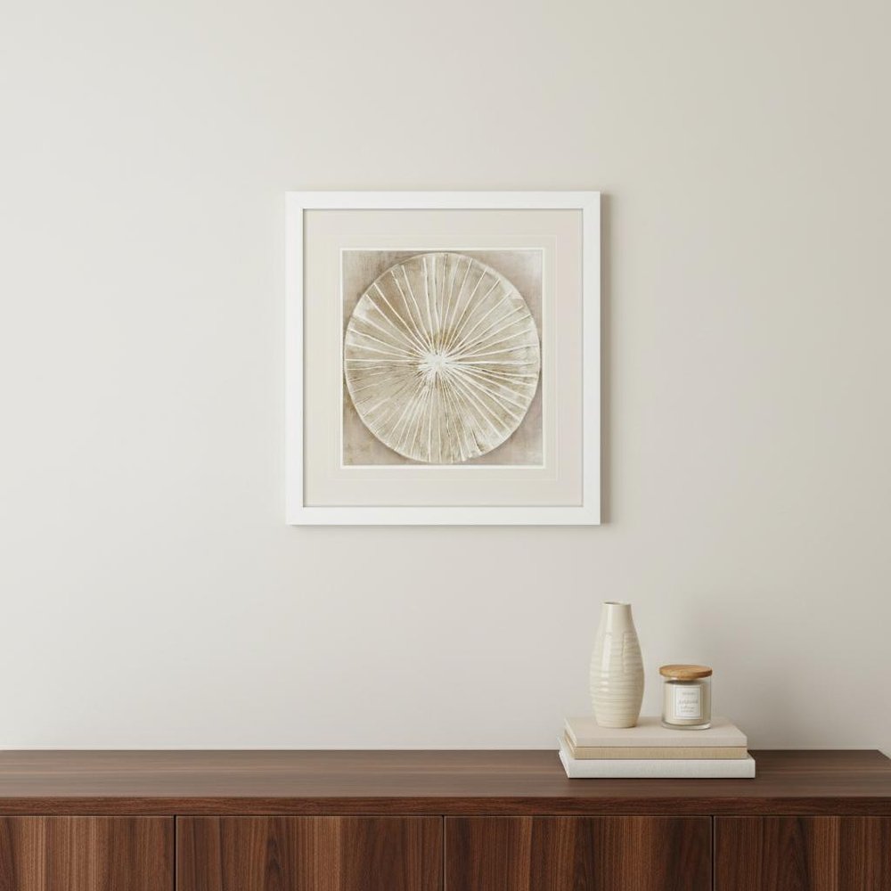 Emboss Beauty I White Framed Wall Art