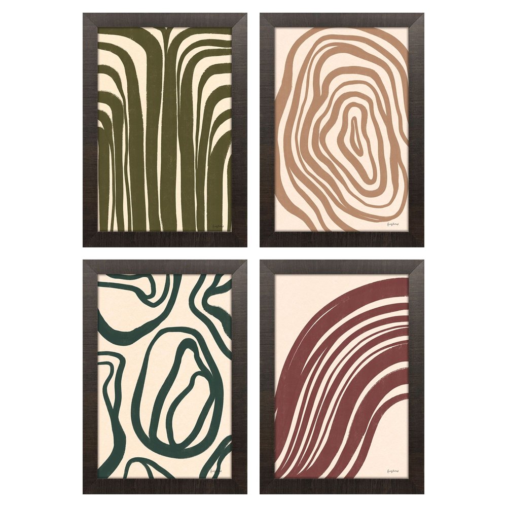 Organic Abstracts Dark Brown Framed Wall Art — view 1