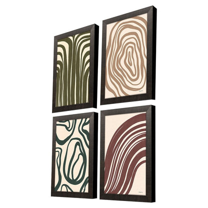 Organic Abstracts Dark Brown Framed Wall Art
