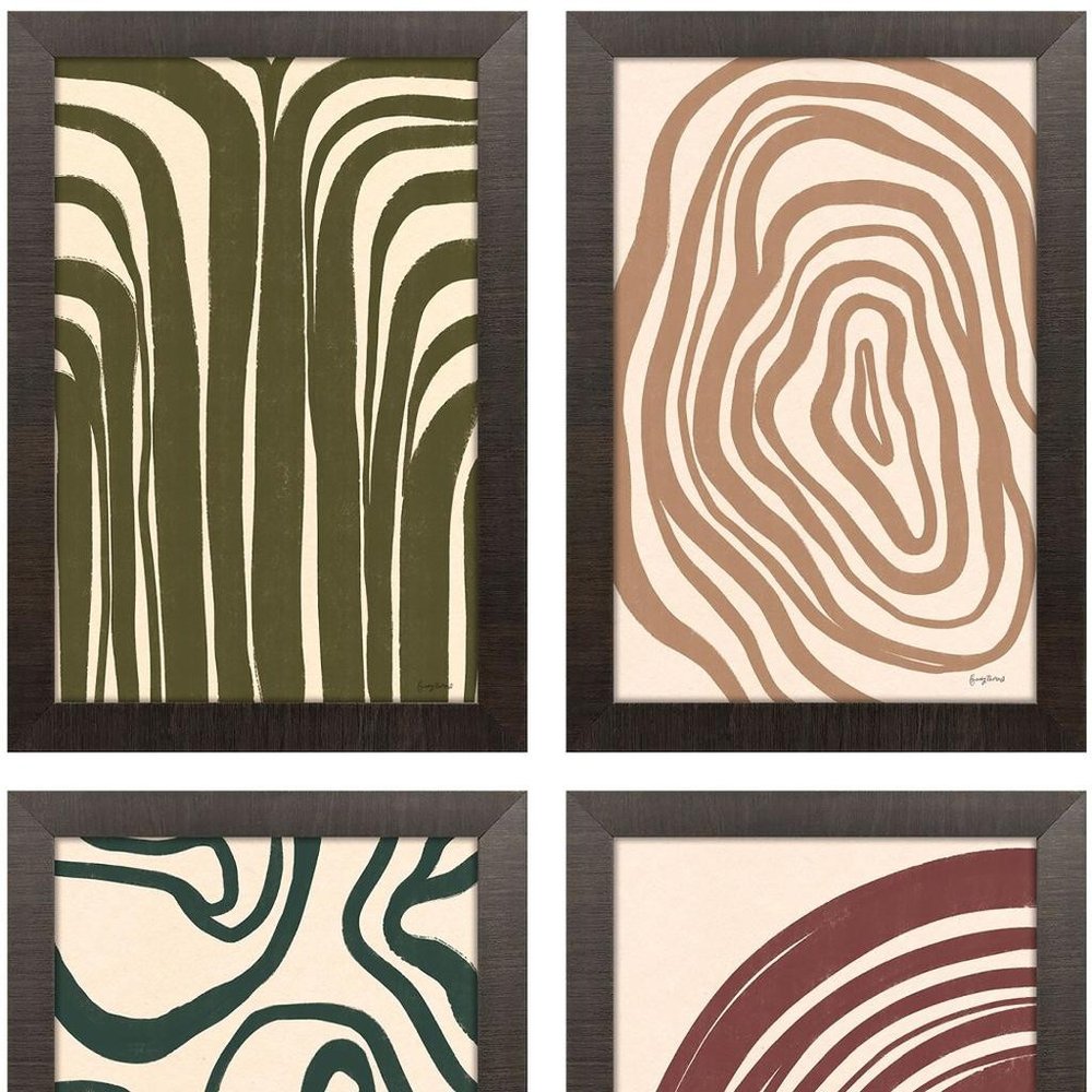 Organic Abstracts Dark Brown Framed Wall Art