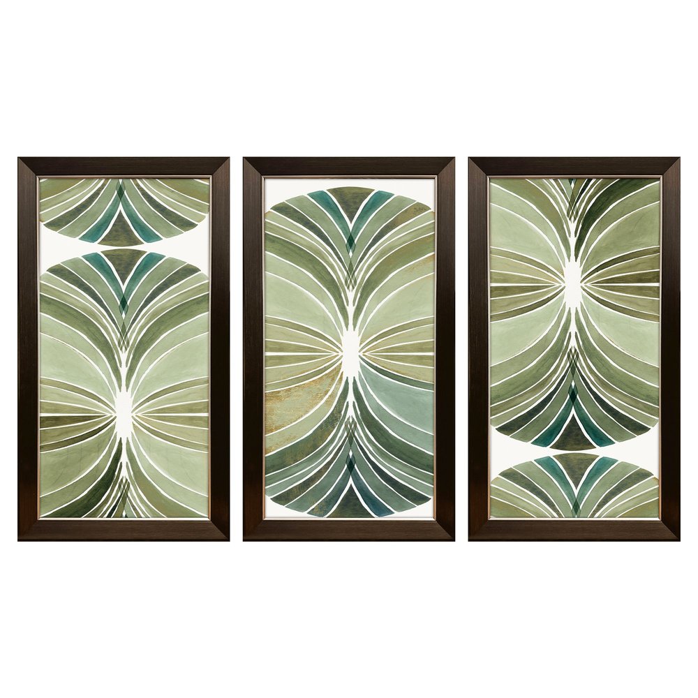 Palm Art Deco Dark Brown Framed Wall Art