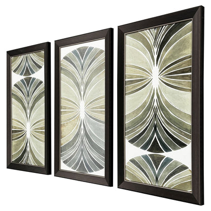Palm Art Deco Dark Brown Framed Wall Art