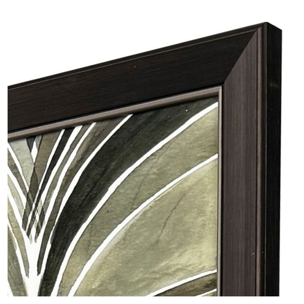 Palm Art Deco Dark Brown Framed Wall Art — view 3