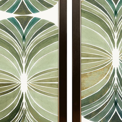 Palm Art Deco Dark Brown Framed Wall Art