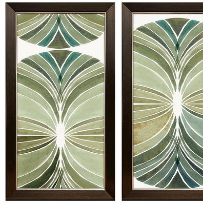 Palm Art Deco Dark Brown Framed Wall Art