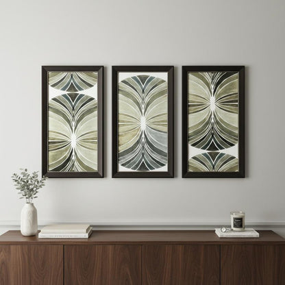 Palm Art Deco Dark Brown Framed Wall Art