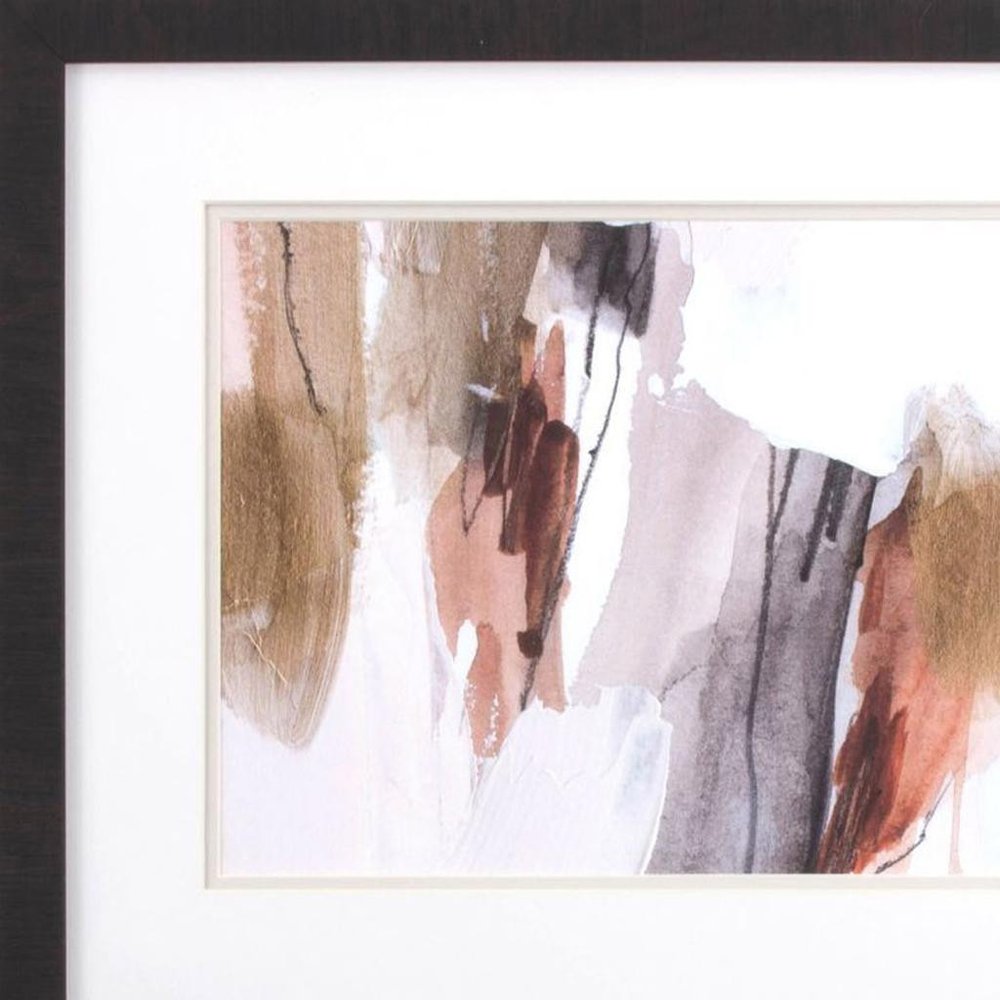 Set Of Two Antique Gold A Dark Brown Framed Wall Art — view 2