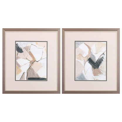 Marble Lines Silver Framed Wall Art