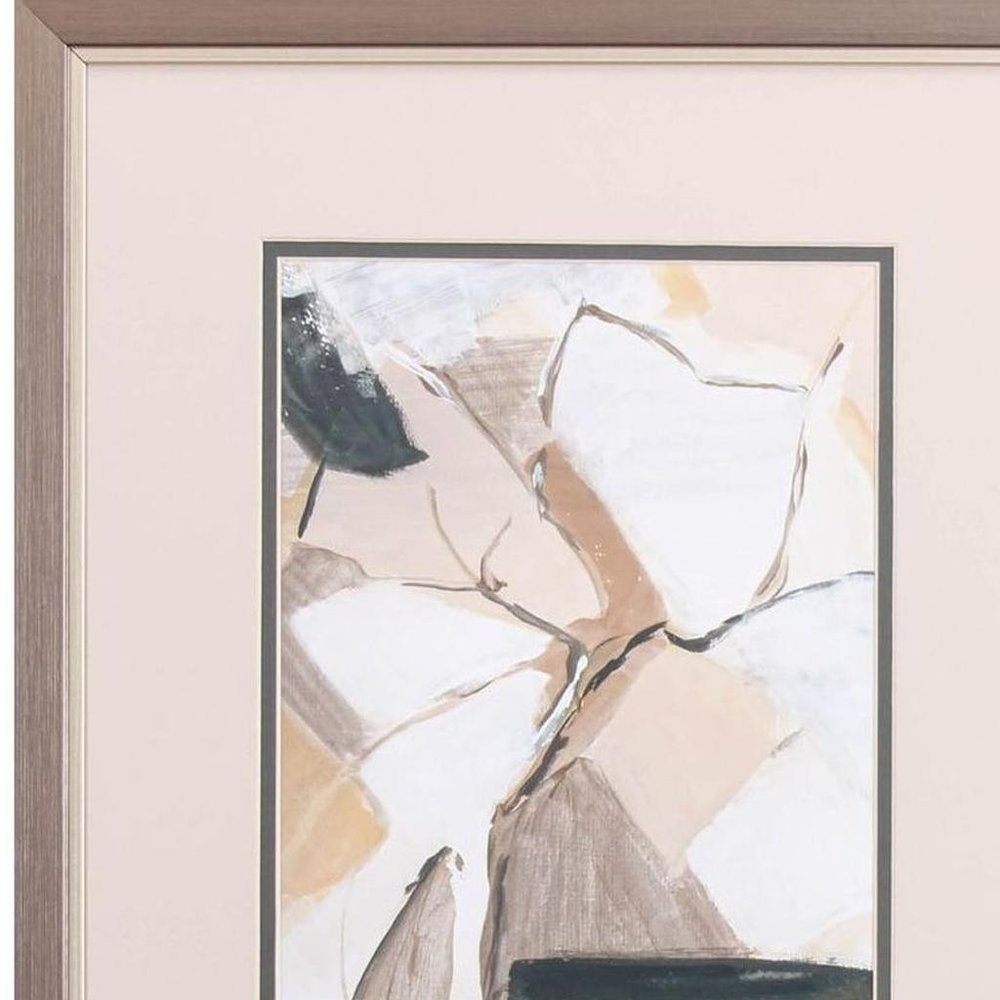 Marble Lines Silver Framed Wall Art