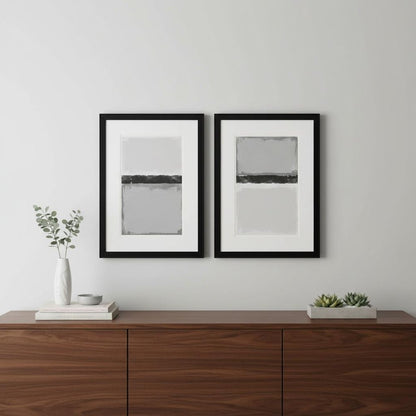 Soft Charcoals Black Framed Wall Art