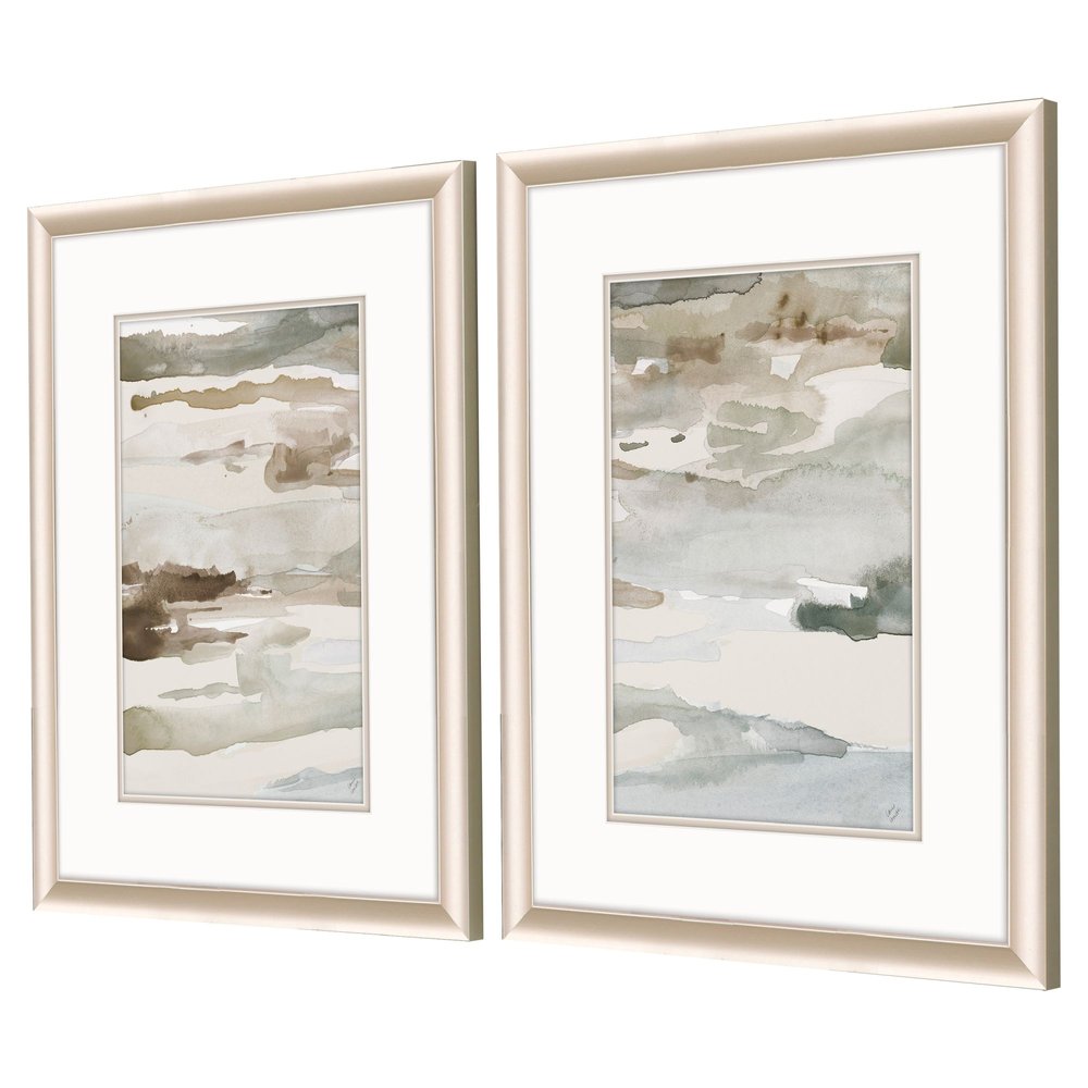 Many Layers Neutral Gold Framed Wall Art — view 2