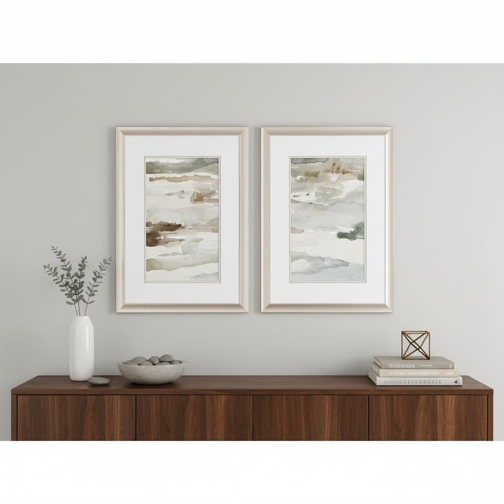 Many Layers Neutral Gold Framed Wall Art