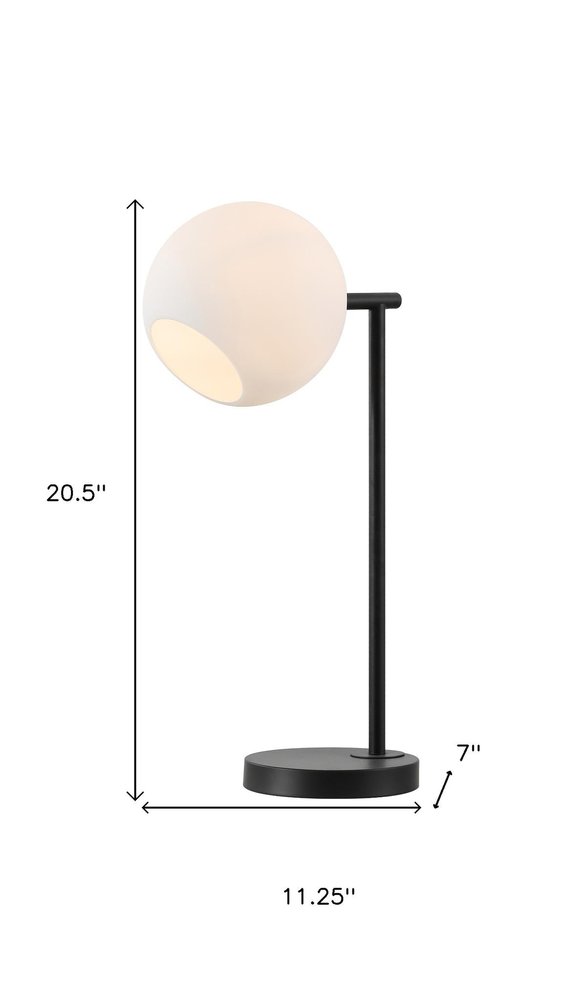 21" Black Novelty Table Lamp With Globe Shade HomeRoots