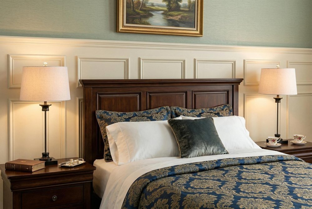 Set of Two 30" Black Table Lamps With Drum Shades — view 7