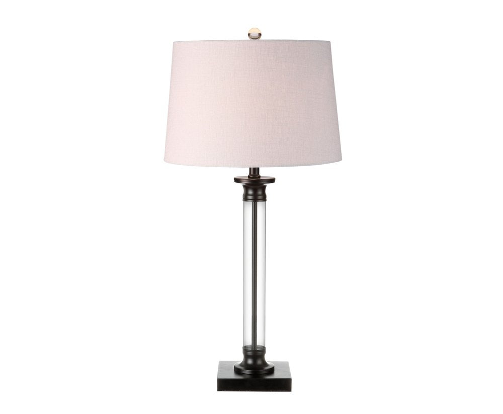 Set of Two 30" Black Table Lamps With Drum Shades — view 5