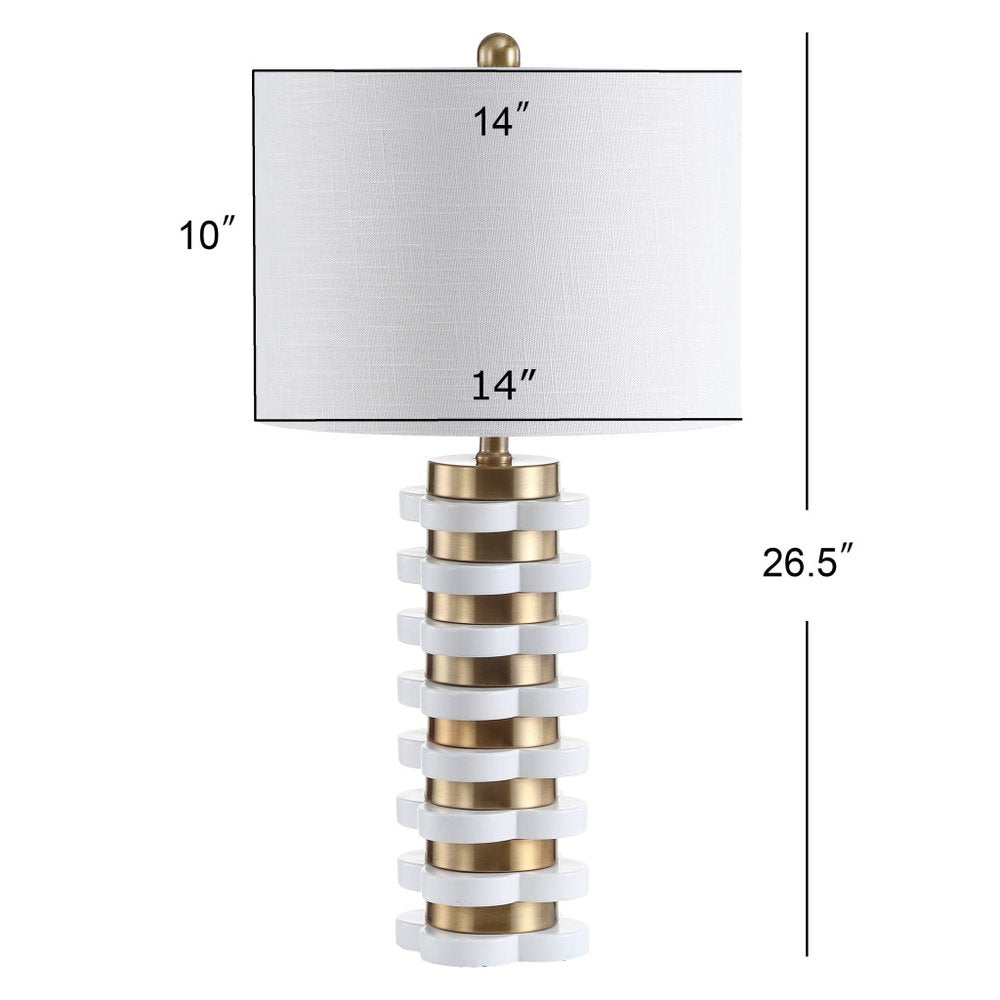 27" White Novelty Table Lamp With Drum Shade HomeRoots