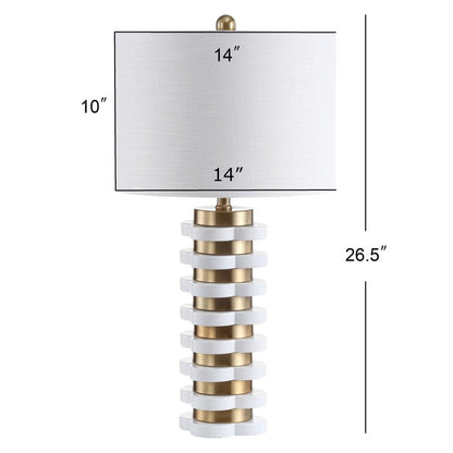27" White Novelty Table Lamp With Drum Shade HomeRoots