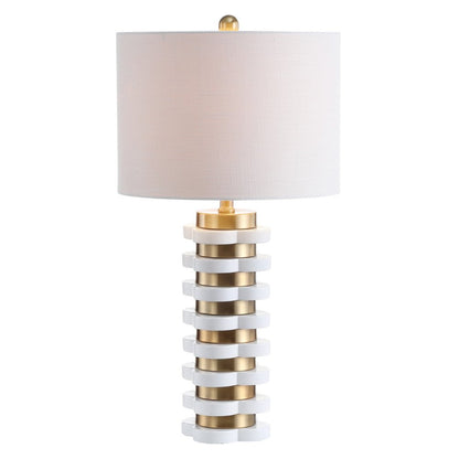 27" White Novelty Table Lamp With Drum Shade HomeRoots