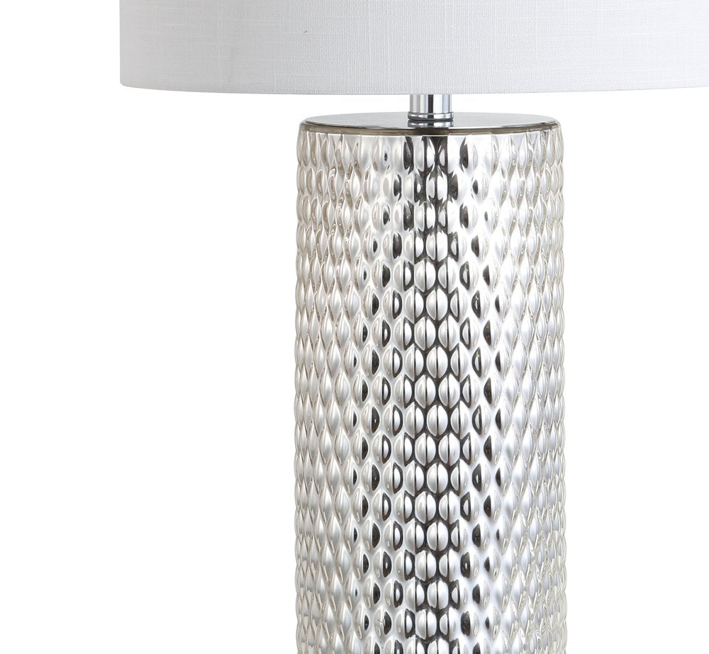 30" Silver Table Lamp With Drum Shade — view 1
