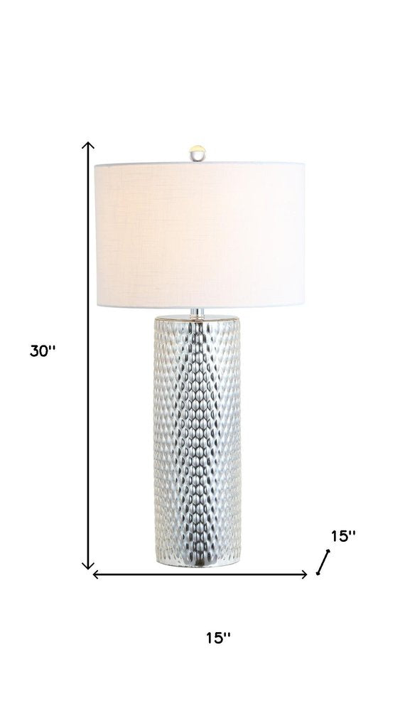 30" Silver Table Lamp With Drum Shade — view 5