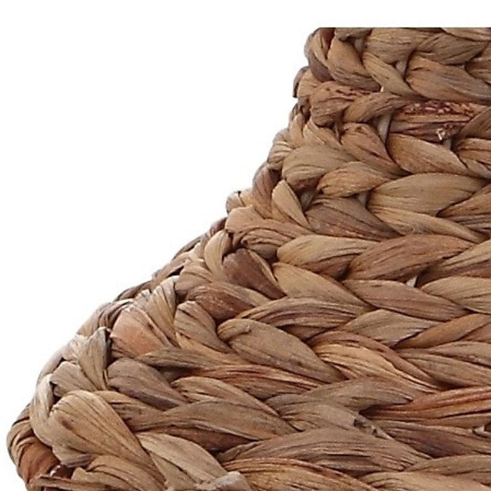 31" Natural Water Hyacinth Urn Table Lamp With Drum Shade HomeRoots