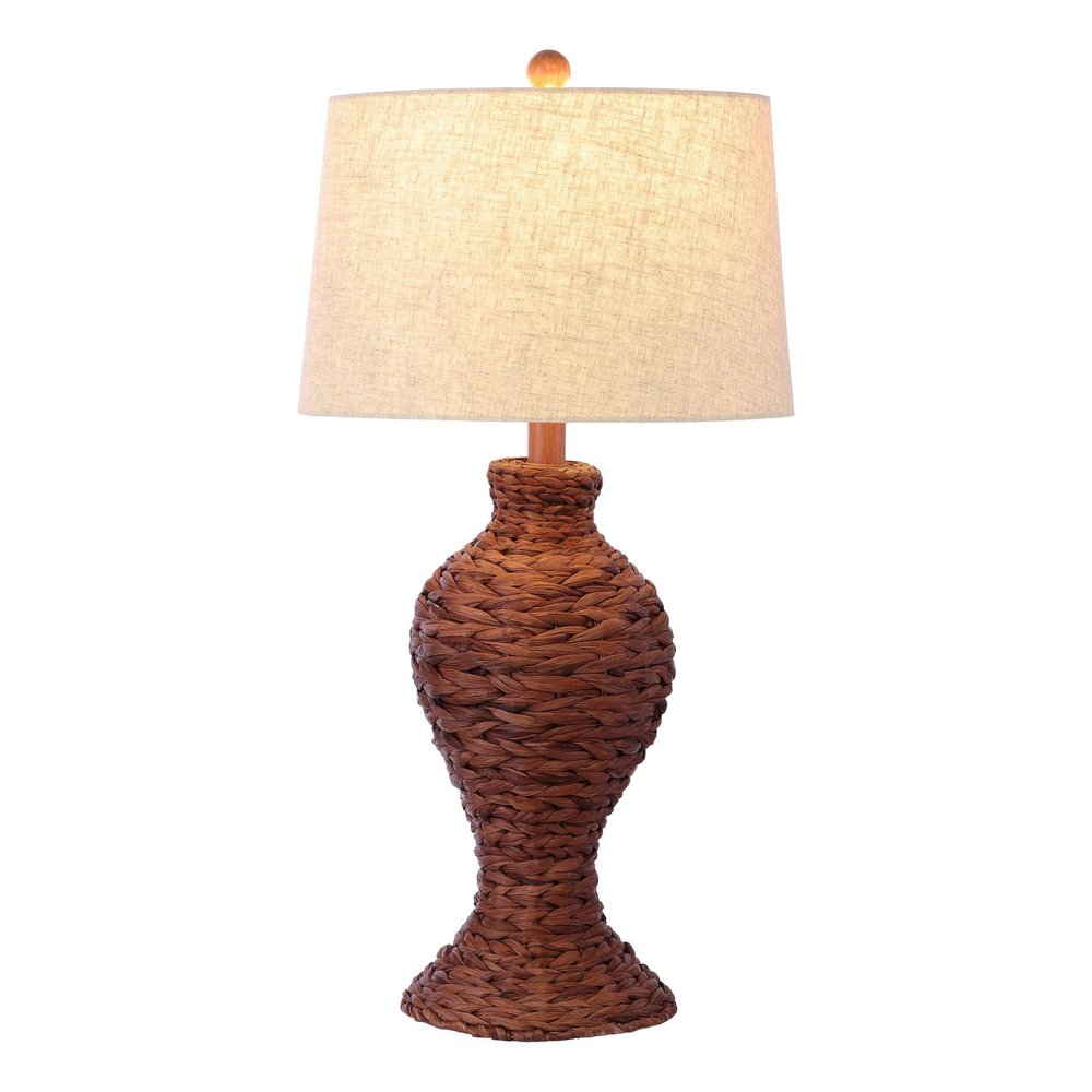 31" Dark Brown Urn Table Lamp With Drum Shade HomeRoots