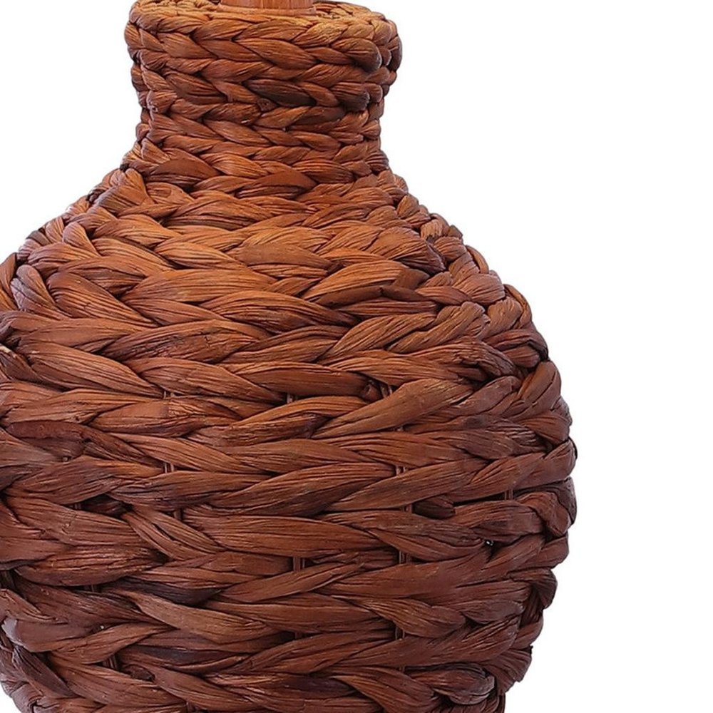31" Dark Brown Urn Table Lamp With Drum Shade HomeRoots
